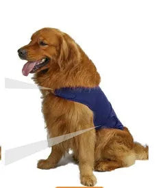 Brown brocade cotton dog anxiety tank top for separation anxiety relief on canine