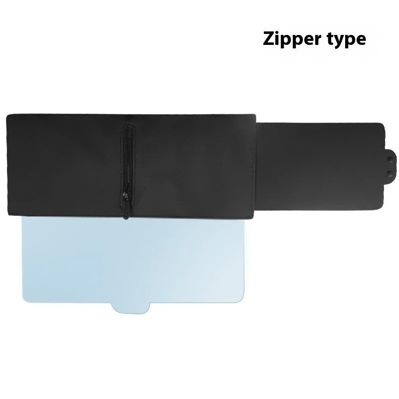Retractable car sun shade PU leather 31x13cm anti-glare business style solid colour