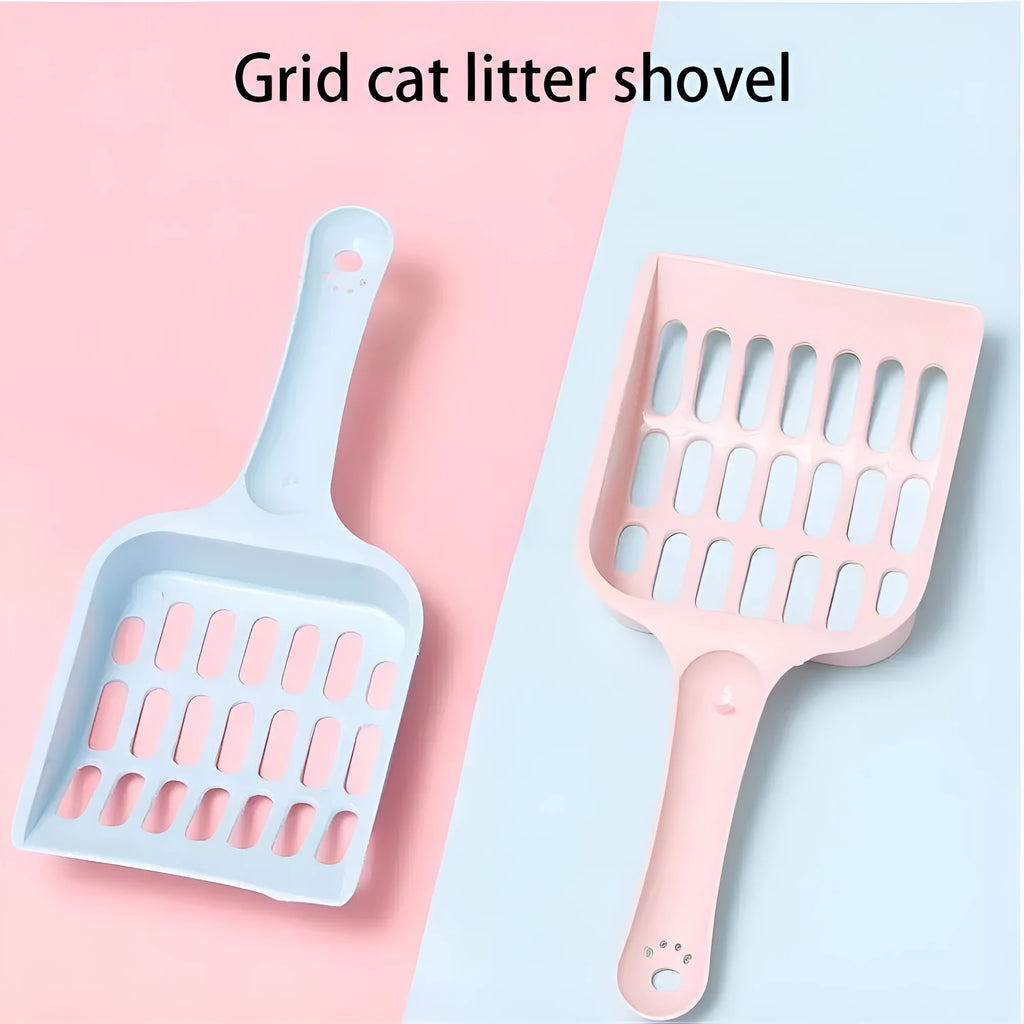 Blue plastic cat litter scoop measuring 20cm long for pet toilet cleaning