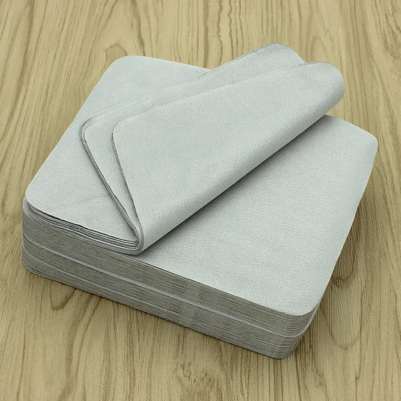 Microfiber faux suede glasses cloth 17.5cm x 14.5cm in black, dark coffee or light grey
