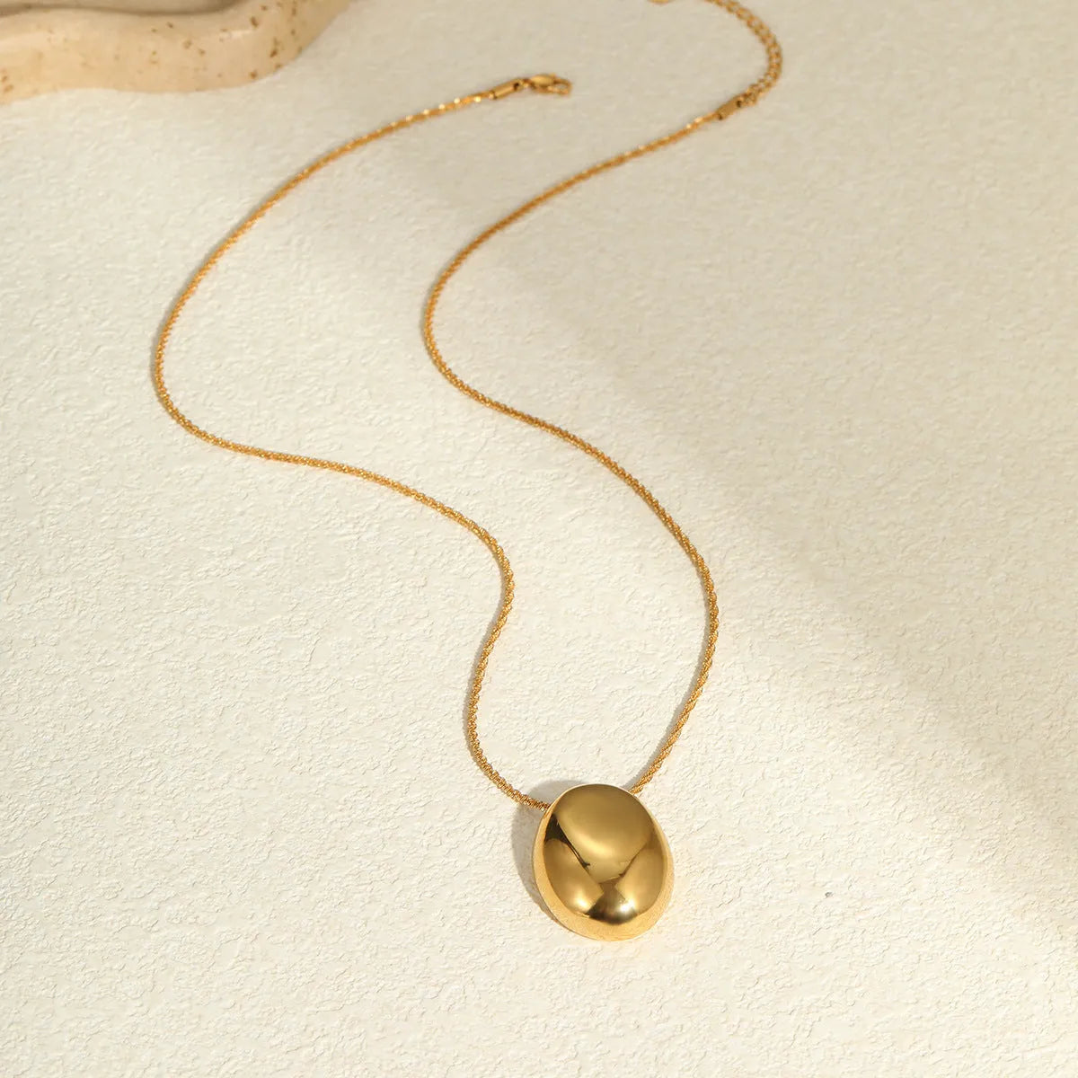 Gold plated necklace with geometric pendant on adjustable 41-50 cm stainless steel chain