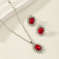 Sunflower zircon earring and necklace jewellery set in six electroplated colour options