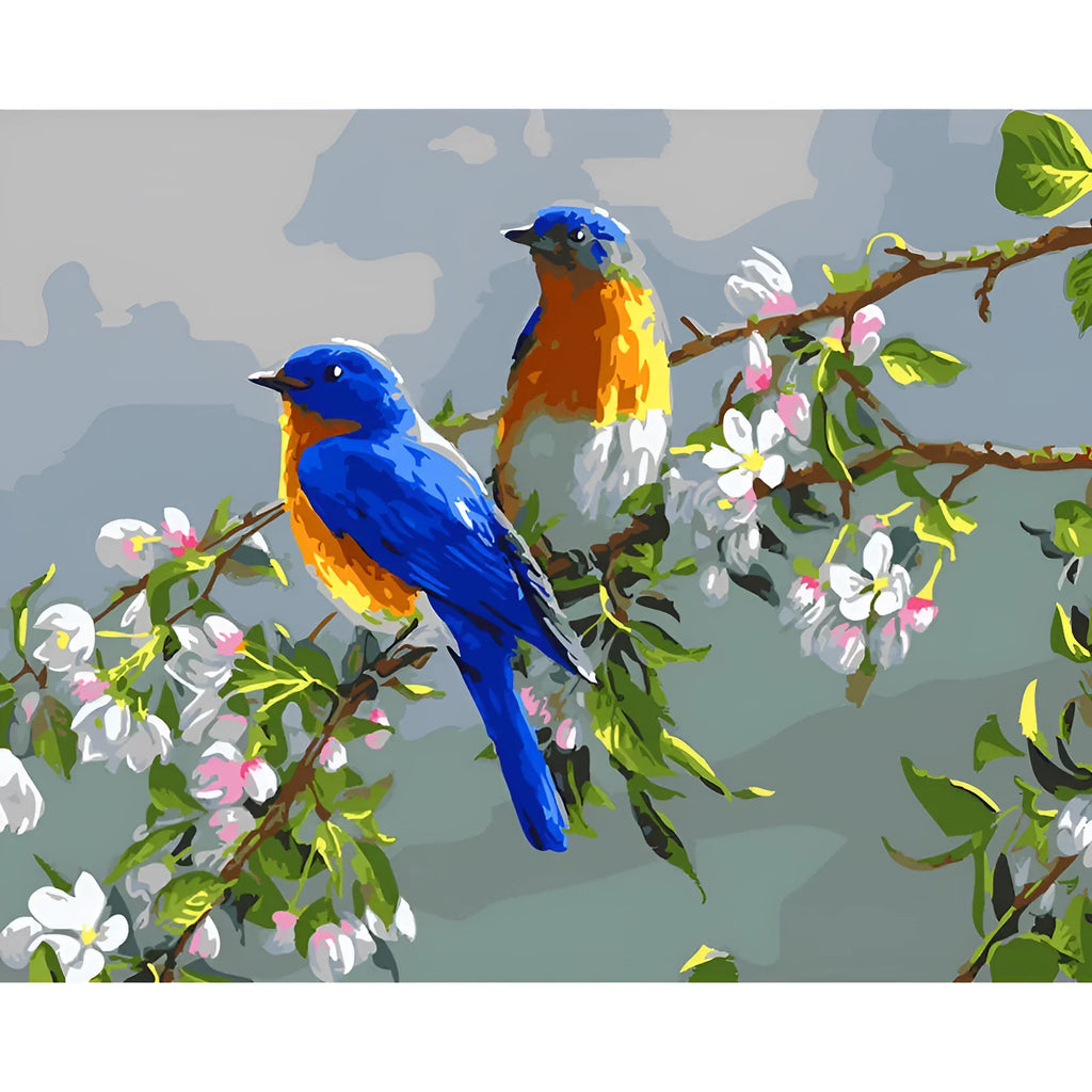 Hand-painted idyllic animal oil painting on linen canvas, unframed