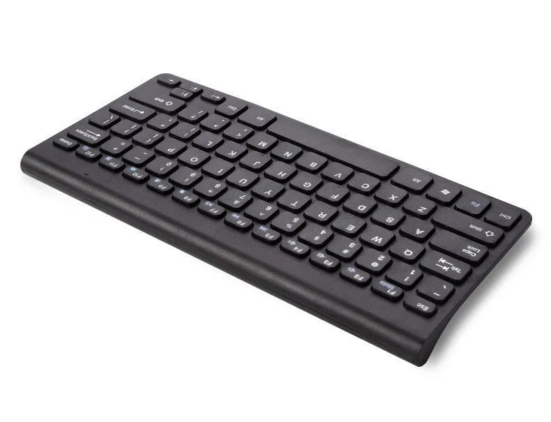 Black wireless keyboard and mouse set with 2.4GHz receiver showing 78 keys and 4 mouse buttons