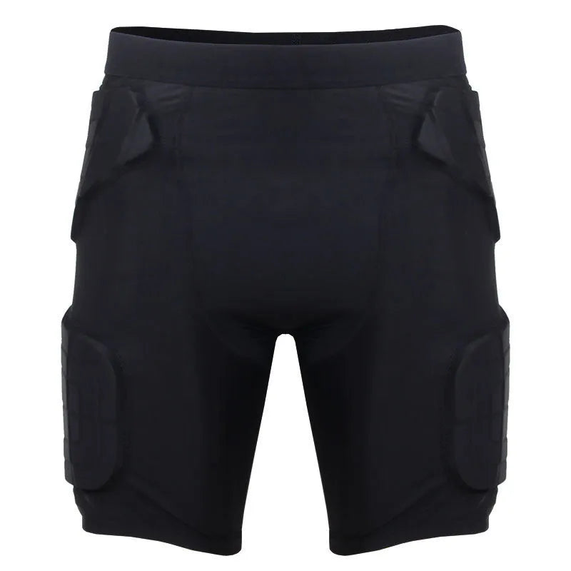 Black anti-collision sports pants for basketball and rugby with waist protection, sizes M to 2XL