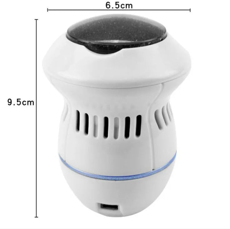 Multifunctional electric foot file grinder in beige with two diamond grinding heads and sponge ring