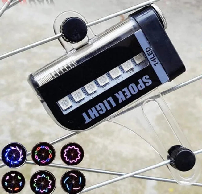 14 LED motorcycle bike light with RGB full colour 7 front and 7 back LEDs and 32 modes
