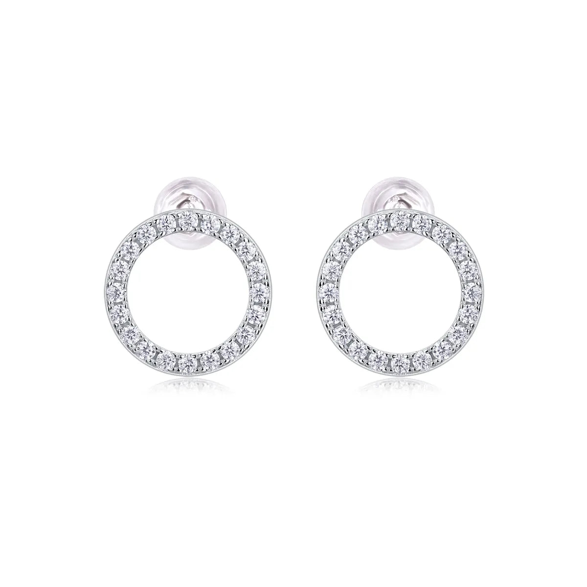 Two moissanite stud earrings in S925 silver with platinum plating, under 0.1 carat, with GRA certificate and gift box