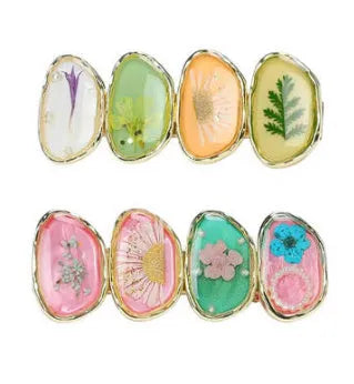 Forest Fairy Korean style side bangs hair clip in pink, plastic and resin construction for women