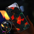 Xpress 14 iPhone case with illuminated LED light pattern on a tempered glass back.