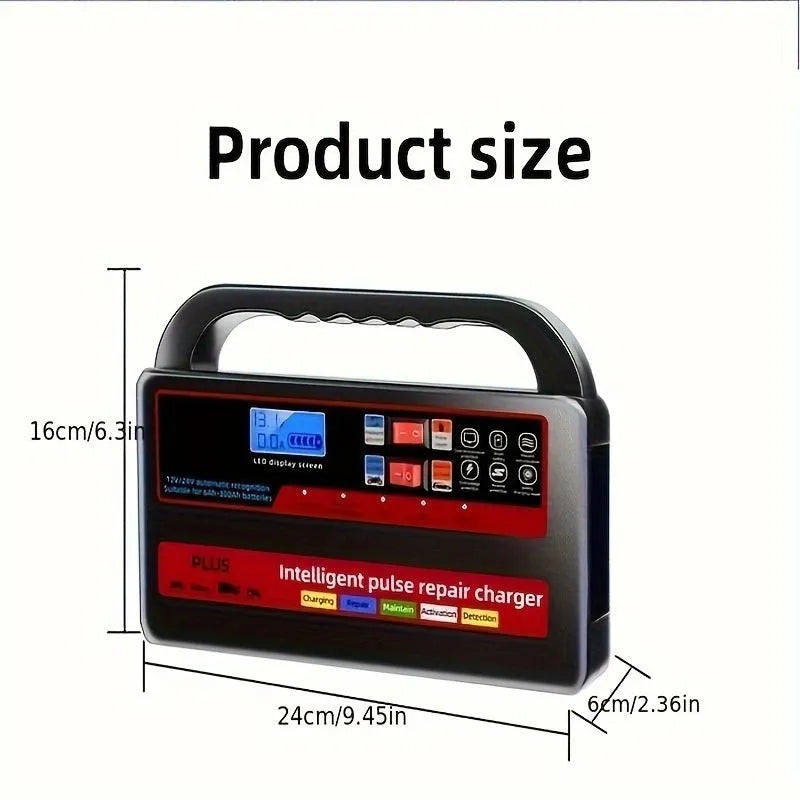 Fully automatic car wagon charger 12V/24V 800g for lead acid batteries W08 standard