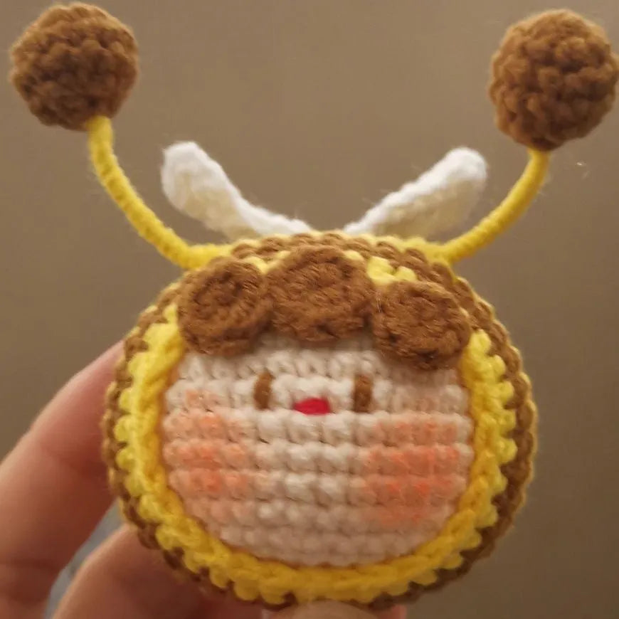 Handmade crocheted bee colony pendant for woolen dolls in plush material