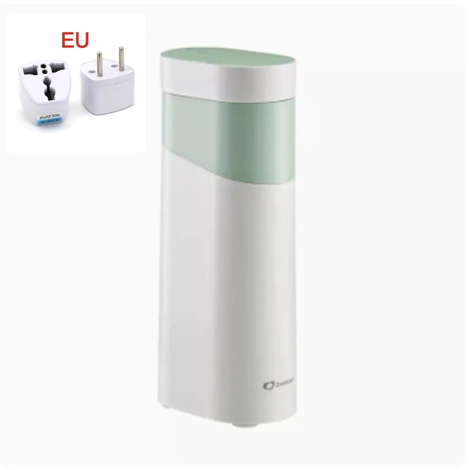 Desktop instant water dispenser with nano heating film in black or green colours showing compact design