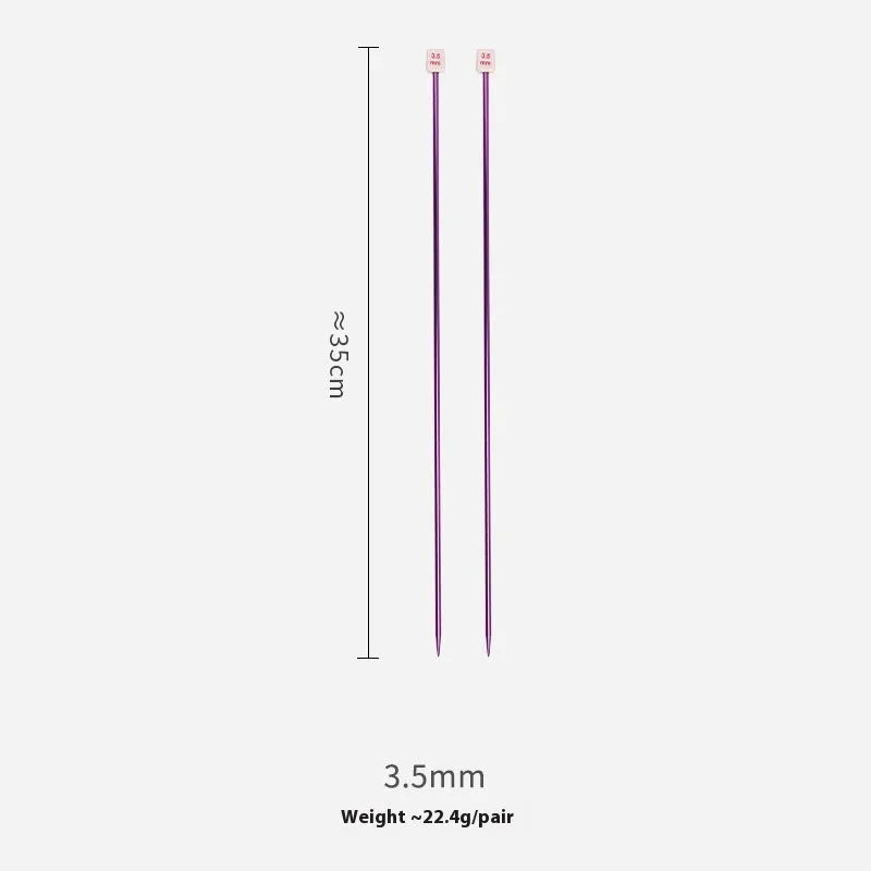 Set of lengthened crochet hooks with protective caps, showing multiple sizes from 2.0mm to 10.0mm for knitting and crochet.