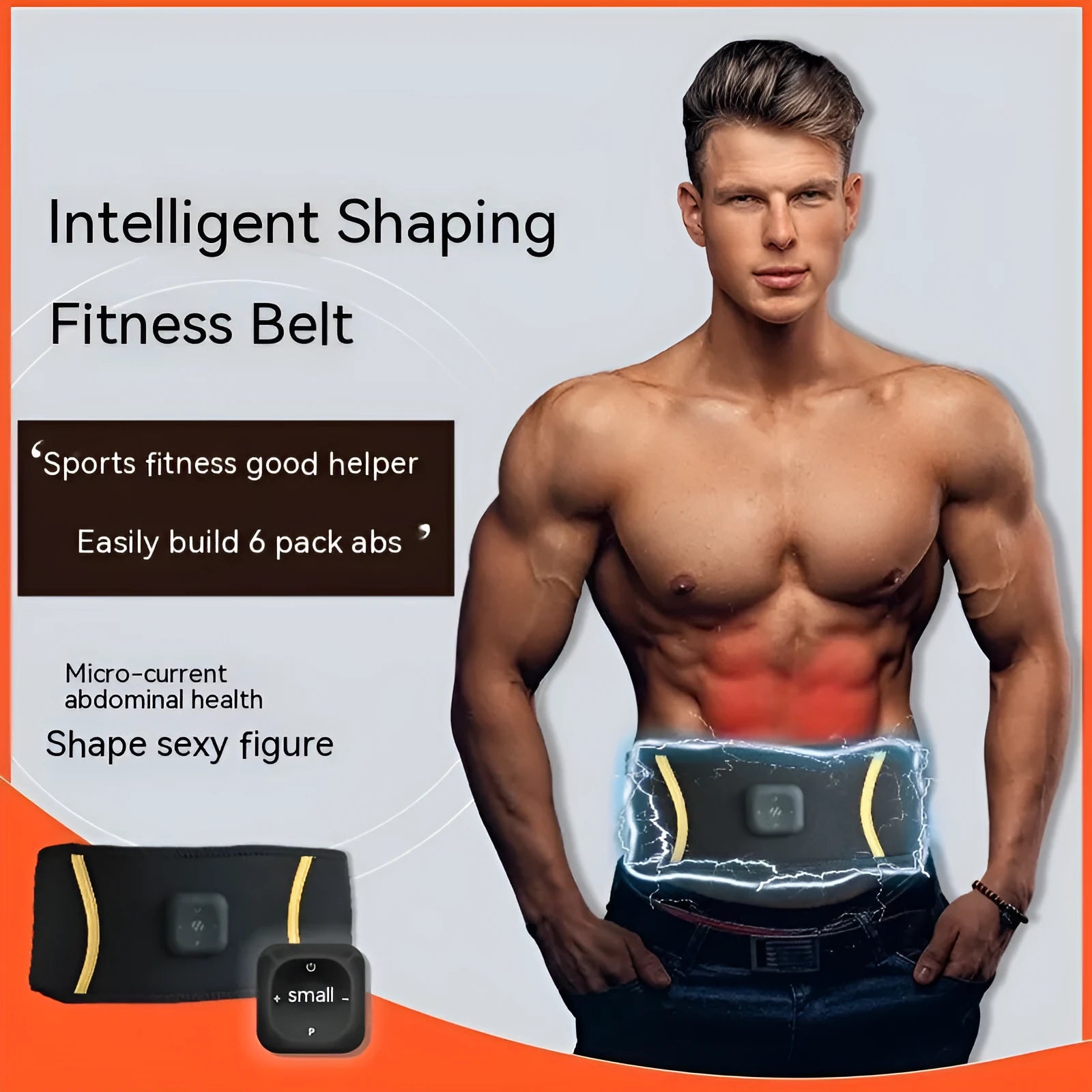 EMS body shaping belt with 3 modes and 6 strength levels, 311g weight, non-consumable belt style