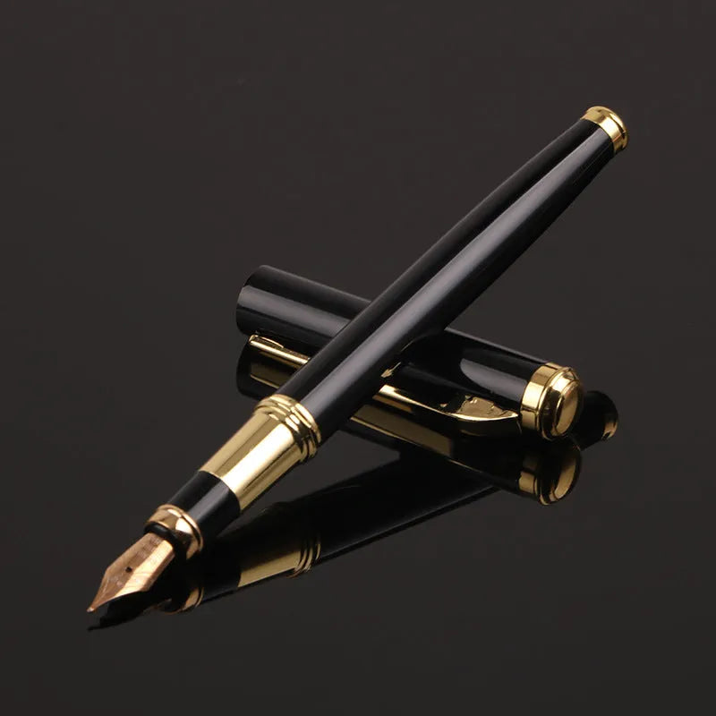 Metal ink pen with 0.5mm nib in red or black colours for business office use