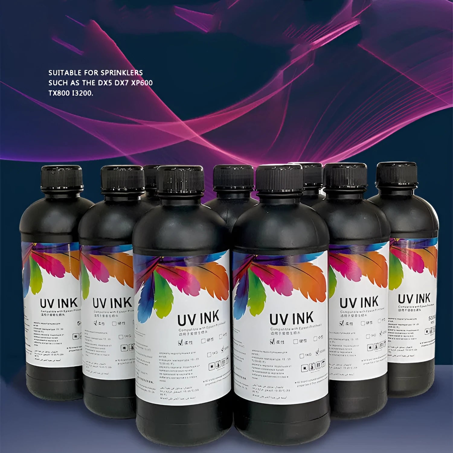 500ml Epson UV printer ink bottle for XP600 TX800 5th 7th generation flatbed printers
