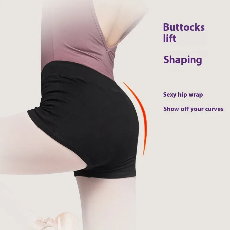 Black cotton women's dance practice pants for ballet and fitness.