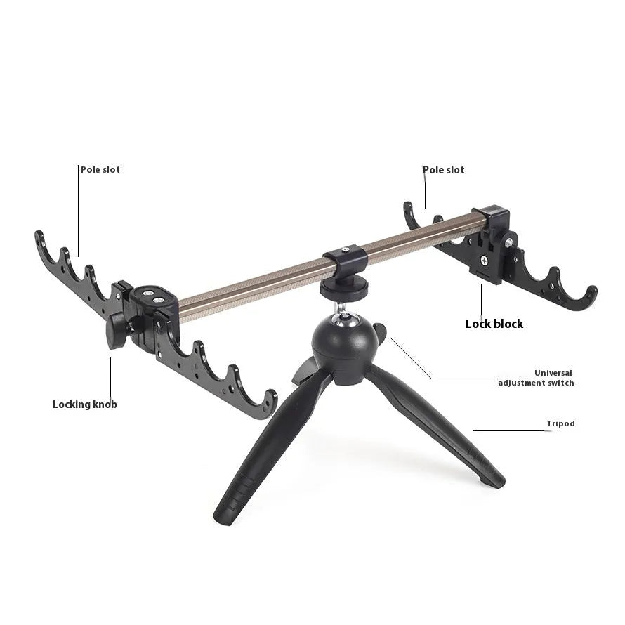 Aluminium alloy tripod ice fishing rod holder bracket on ice