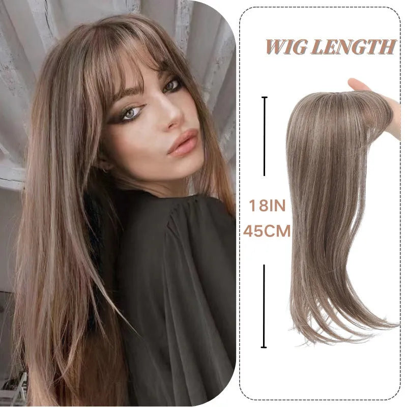 Synthetic clip-in hair extension wig with inner buckle attachment in one of six available colour styles