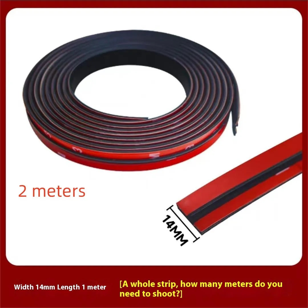 T-shaped rubber sealing strip for car windshield and tailgate gap sound deadening, 14mm 19mm 30mm widths