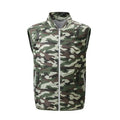 Men's outdoor cooling vest with fan and power bank in camouflage colour on a model for summer workwear