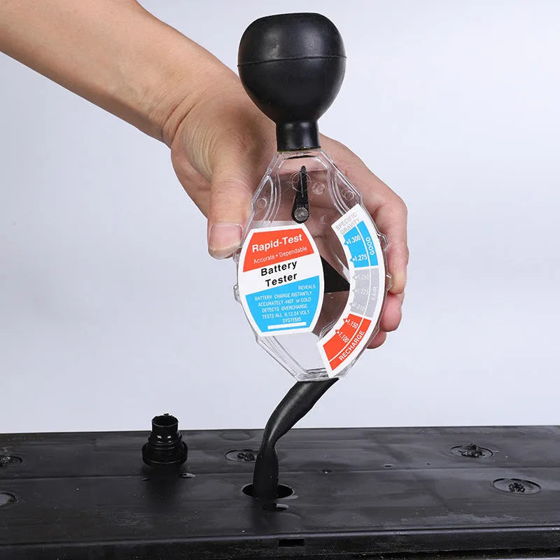 Suction electrolyte hydrometer instrument for lead acid battery testing