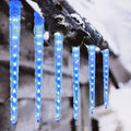 LED ice cone solar meteor shower lamp with flower-shaped 30cm lights for outdoor decoration