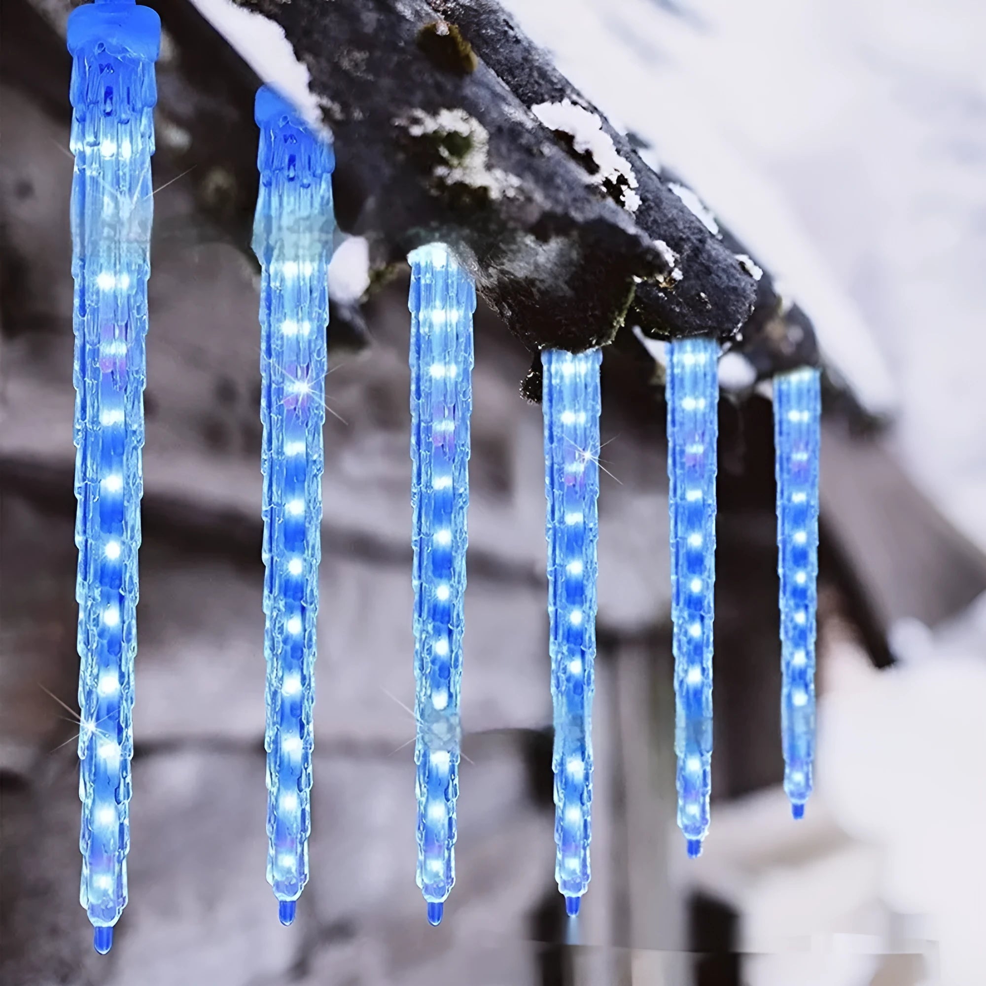 LED ice cone solar meteor shower lamp with flower-shaped 30cm lights for outdoor decoration