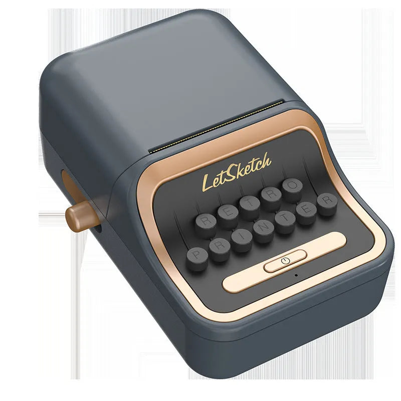 Portable Bluetooth thermal label printer WP9520 in white on a desk with label roll