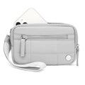 Waterproof quilted transparent deck handbag in nylon fabric with detachable shoulder strap