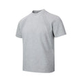 Loose fit short sleeve top with air layer stitching detail in grey.