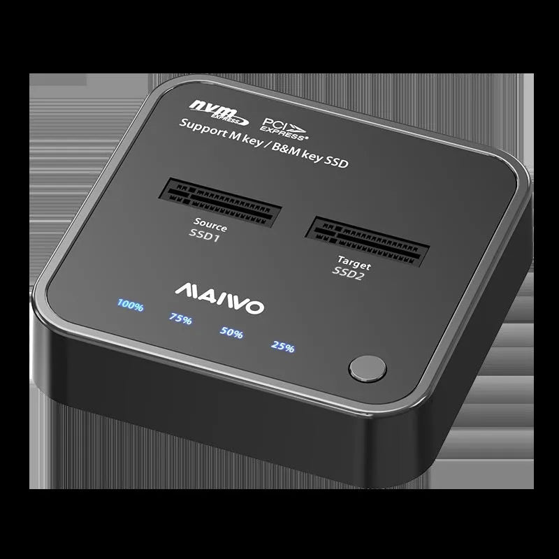 MAIWO K3016 M.2 solid state hard disk dock copier with data cables and power adapter for SSD cloning