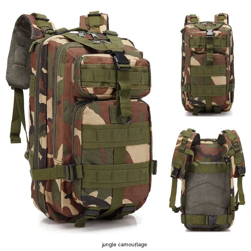 Large capacity off-road hiking backpack in tactical colour with air pillow shoulder straps