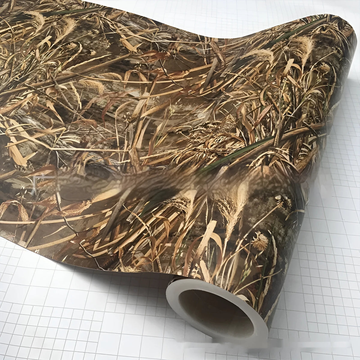 152cm wide forest grass camouflage car wrapping film in black carbon fibre PVC with leaf pattern options