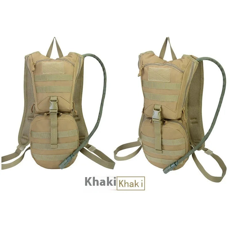 Camouflage pattern tactical cycling water bag with hydration system and storage compartments