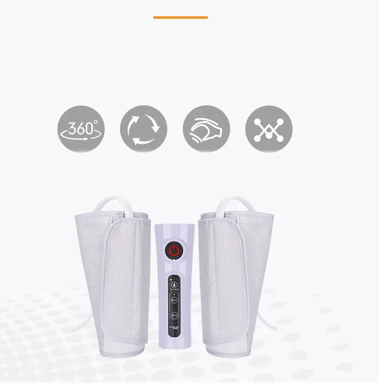 Automatic air wave calf massage machine with dual mode circulation in grey colour