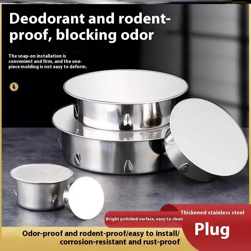 Stainless steel deodorant floor drain seal cover for 20mm-160mm pipes