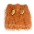 Pet lion mane wig costume with optional ears, size M for neck 20cm to 74cm, 120g, four colours