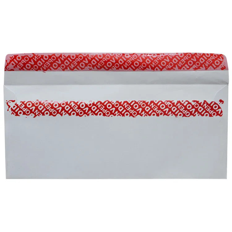 Blue self-adhesive confidential security envelope showing tamper-evident design and 105x240mm dimensions