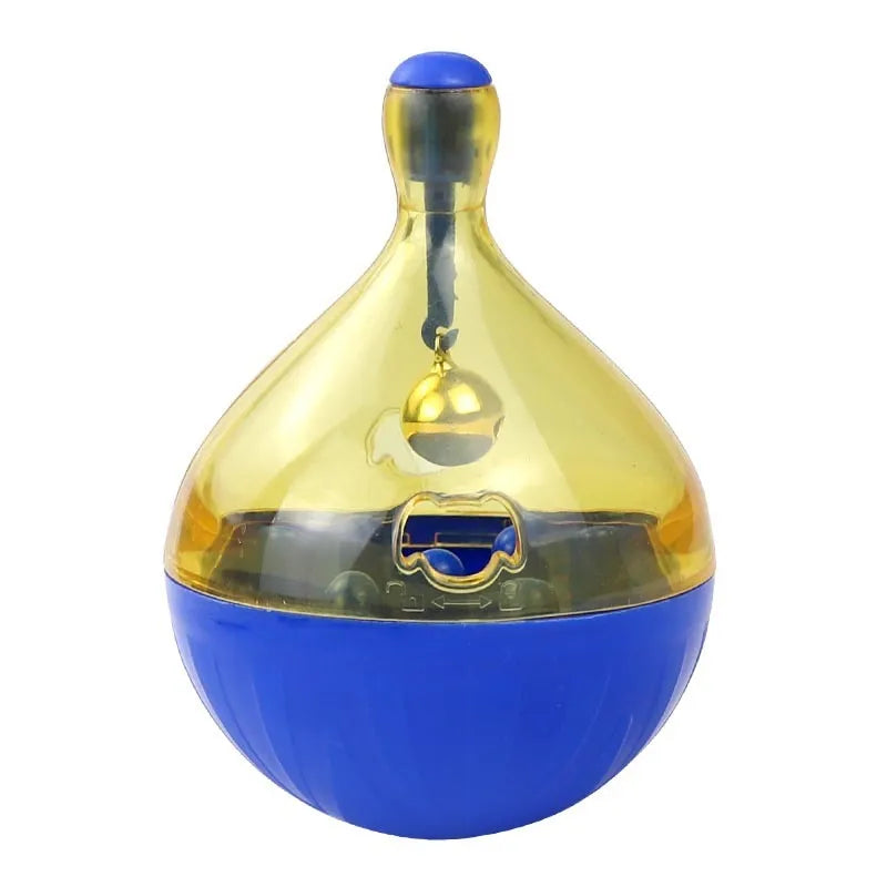 Plastic pet toy tumbler food dropping ball in bone shape, cat small size and large size for dogs
