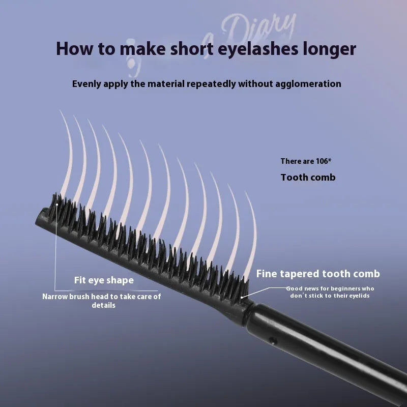 Long curling and setting mascara tube in black or brown shade.