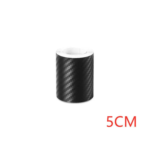 3D carbon fibre roll bumper sticker for car door sill protection in multiple width sizes