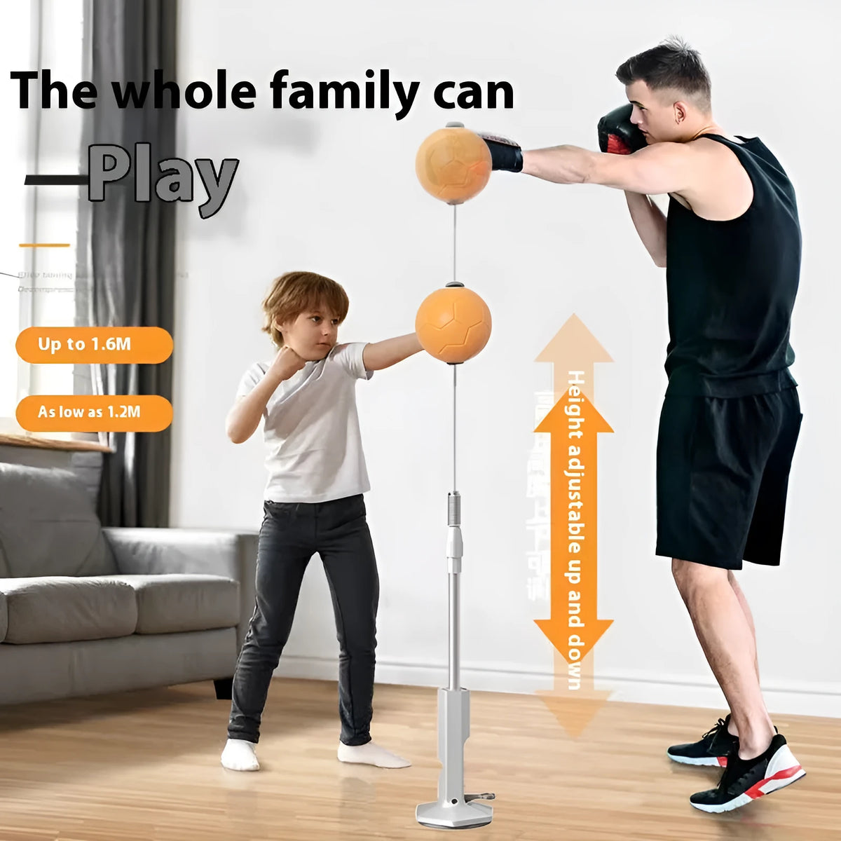 Vertical boxing reaction speed ball mounted on wall with PU foam construction