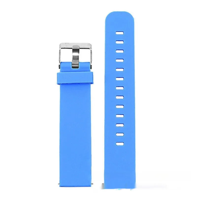 Jiaming Forerunner 245 silicone sports strap in seven colour options showing straight buckle