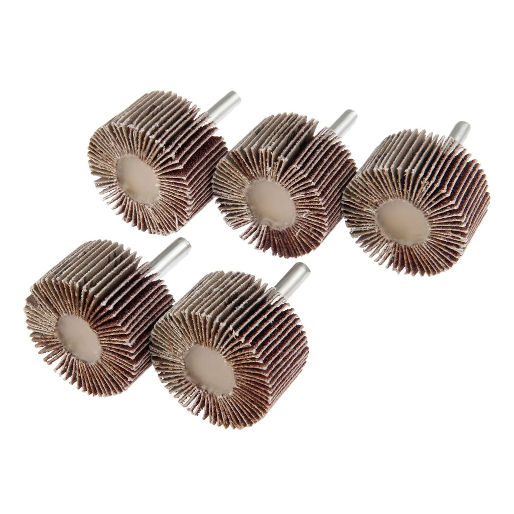 Electric drill wood polishing grinding head with 40mm diameter and 6mm shank on wooden surface
