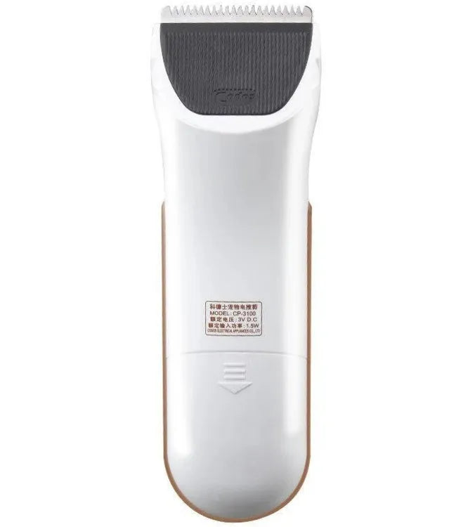 White pet electric hair clipper with ceramic blade for pet grooming