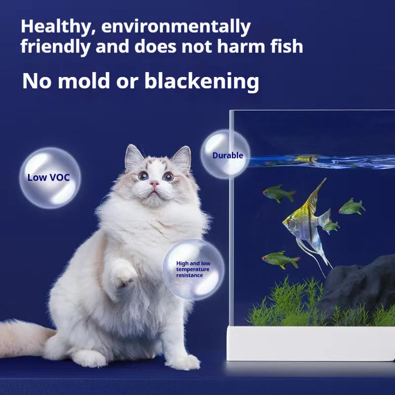 Underwater adhesive sealant for glass fish tank leakage prevention, white and transparent tubes, 60ml and 120ml models