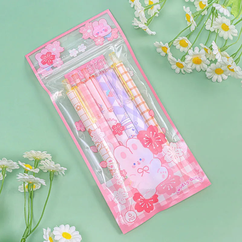 Press-type neutral pen with 0.5mm fine tip in matcha party colour, plastic case, stainless steel nib