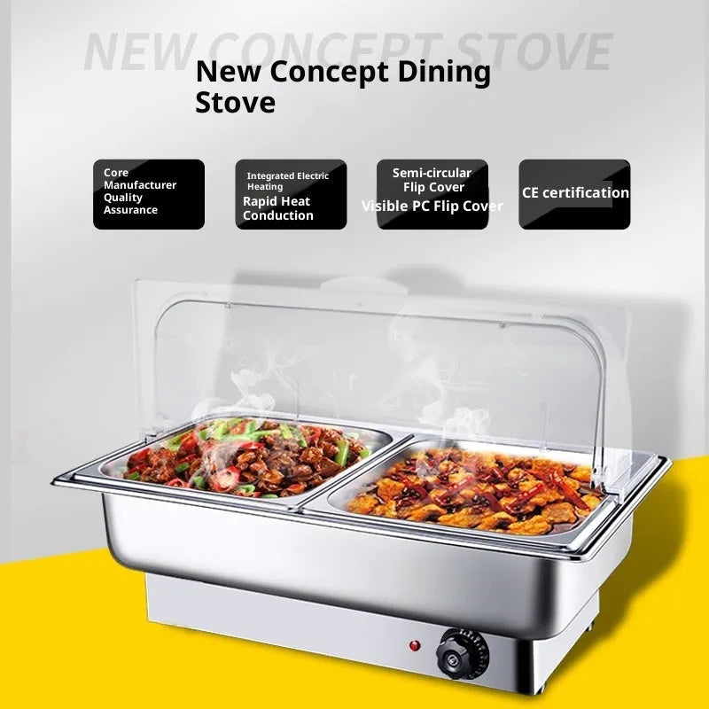 Commercial desktop insulated dining stove single basin shallow basin metal plastic 640x460x300mm US 110V